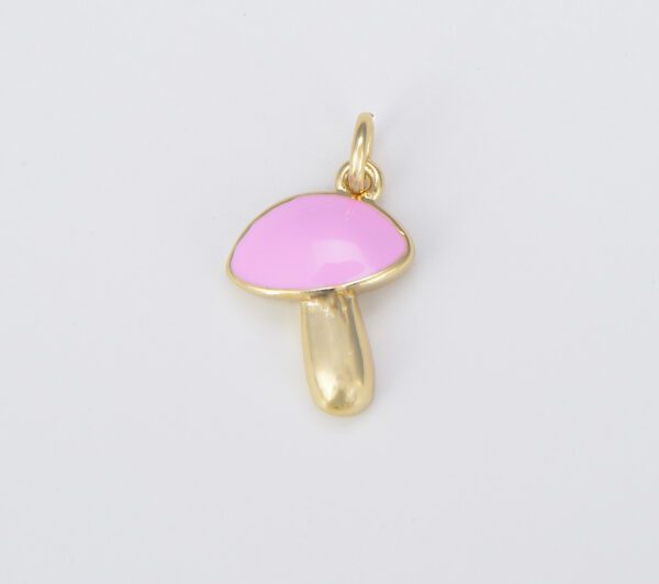 18K Gold Filled Colorful Enamel Mushroom Charm, CP1540