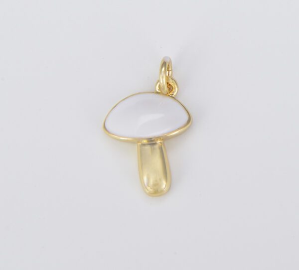 18K Gold Filled Colorful Enamel Mushroom Charm, CP1540