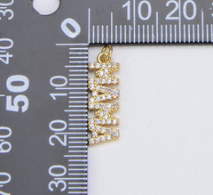 18K Gold Filled Dainty Mama Charm for Bracelet Necklace Earring Component DIY Jewelry Making Supply Word Charm Minimalist Jewelry, CP1541