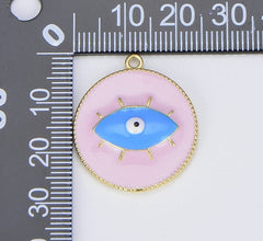 18K Gold Filled Enamel Evil Eye Charm, CP1542