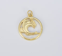 Dainty 18K Gold Charm Element Charm Water Fire Earth Wind Charm for Bracelet Necklace Earring Supply Add on Charm, 25x19mm, CP1556