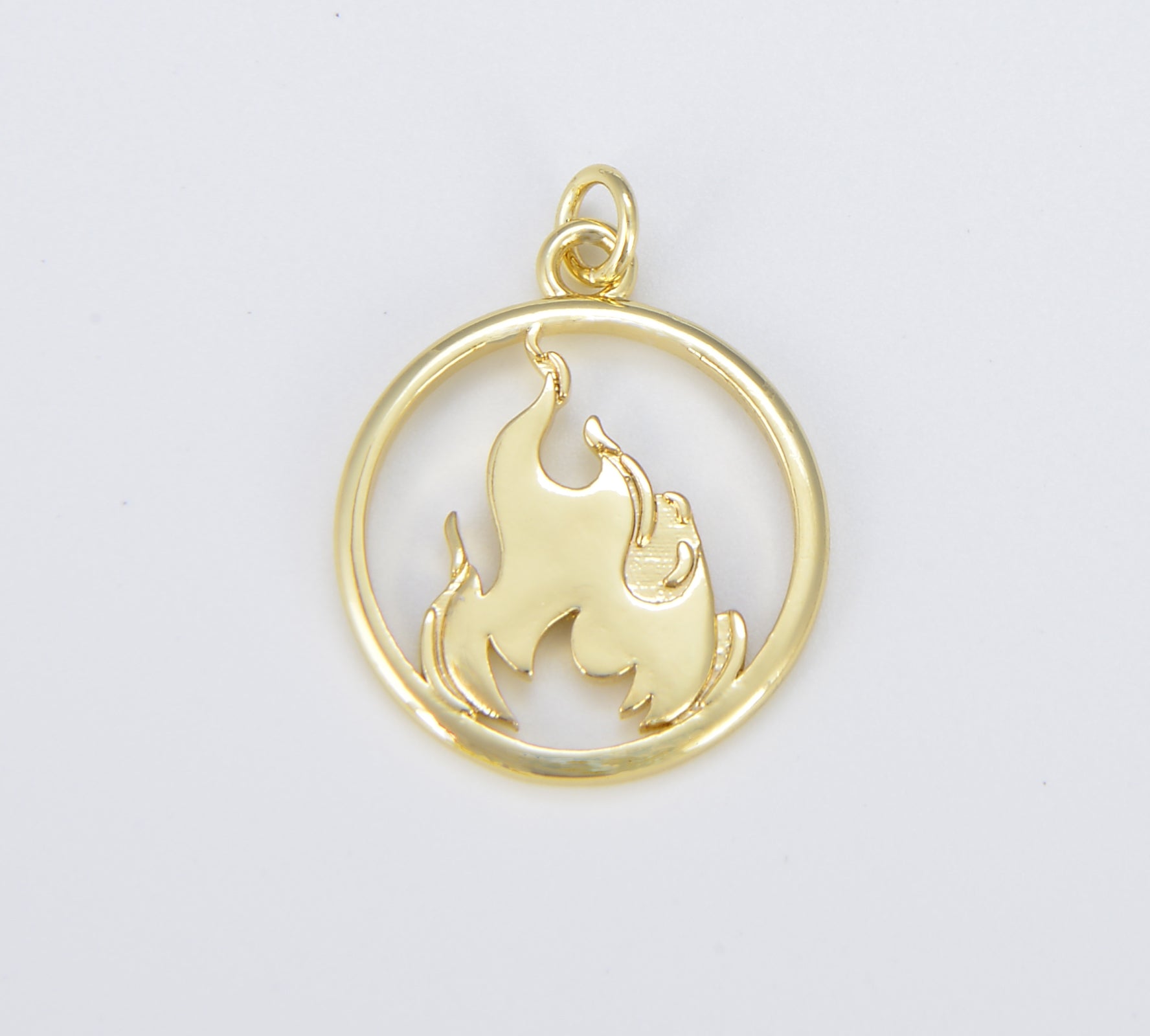 Dainty 18K Gold Charm Element Charm Water Fire Earth Wind Charm for Bracelet Necklace Earring Supply Add on Charm, 25x19mm, CP1556