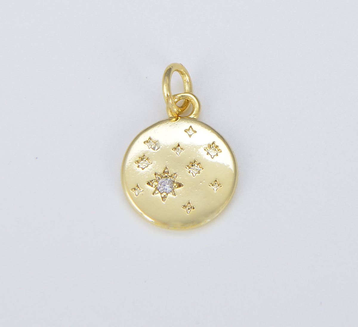 18K Gold Micro Pave CZ Star Charm, Cubic Galaxy Micro Pave CZ Pendant, Charm Pendant, Celestial Jewelry, 16x12mm, CP1558