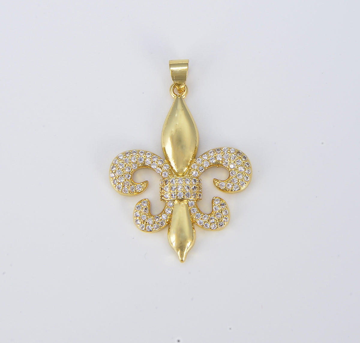 Fleur De Lis Charm, New Orleans Saints Logo Pendant, 18K Gold Fleur De Lis Pendant for Necklace Bracelet Earrings Supply, CP1565