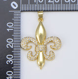 Fleur De Lis Charm, New Orleans Saints Logo Pendant, 18K Gold Fleur De Lis Pendant for Necklace Bracelet Earrings Supply, CP1565