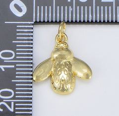 Dainty Queen Bee Charm, 18K Gold Bee Pendant, Insect Bug Pendant Charm for DIY Jewelry Add on Charm Bracelet Necklace Earring, CP1566