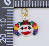Colorful Enamel Clown Head Shape Charm, 18K Gold Clown Pendant, Circus Jewelry, Clown Charm for Necklace Bracelet Jewelry Making, CP1571