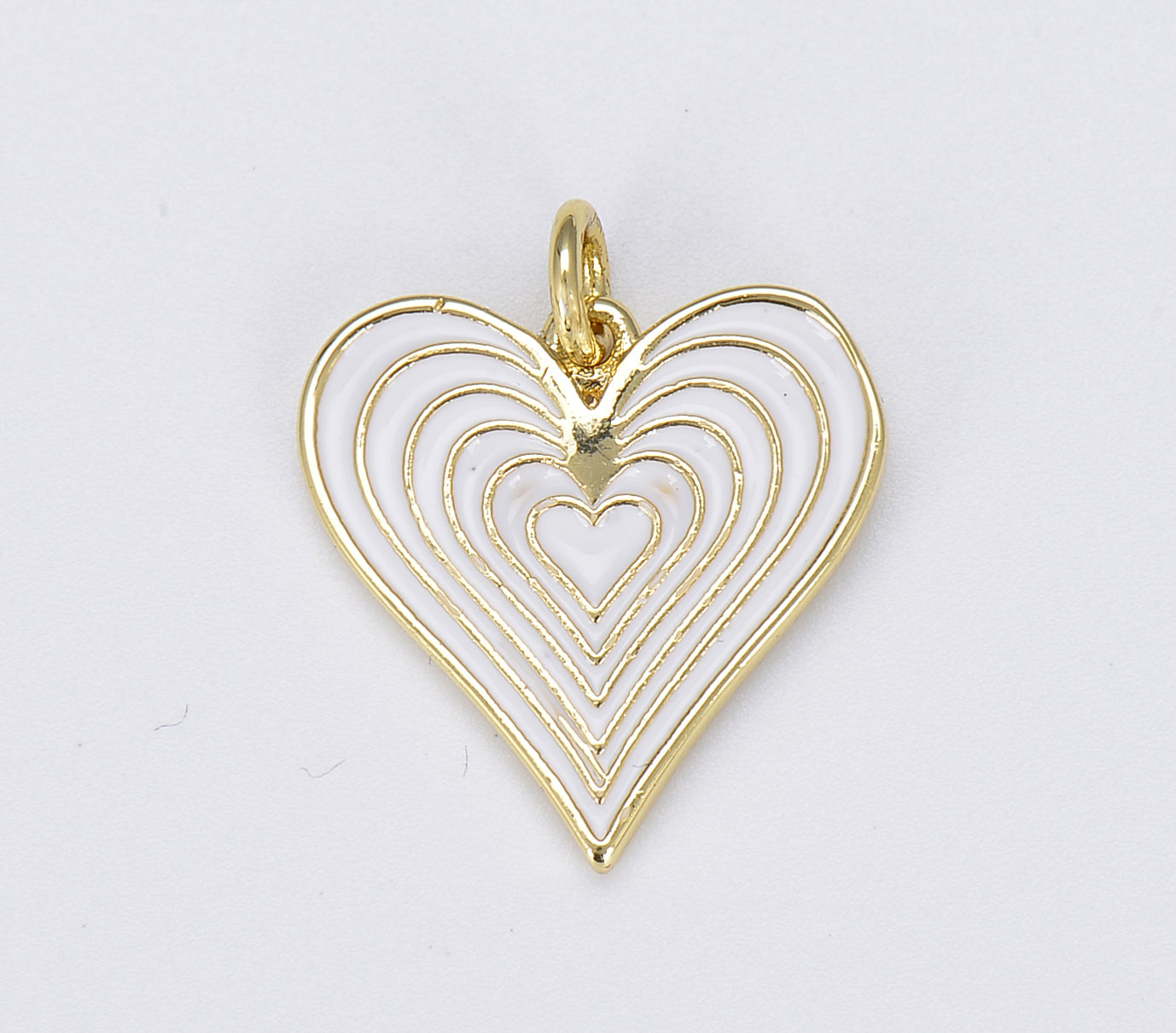 Gold Heart Charm, Enamel Heart Add On Charm Colorful Love Inspired, Gold Filled Over Brass Pendant for Necklace Bracelet Earrings, CP1588