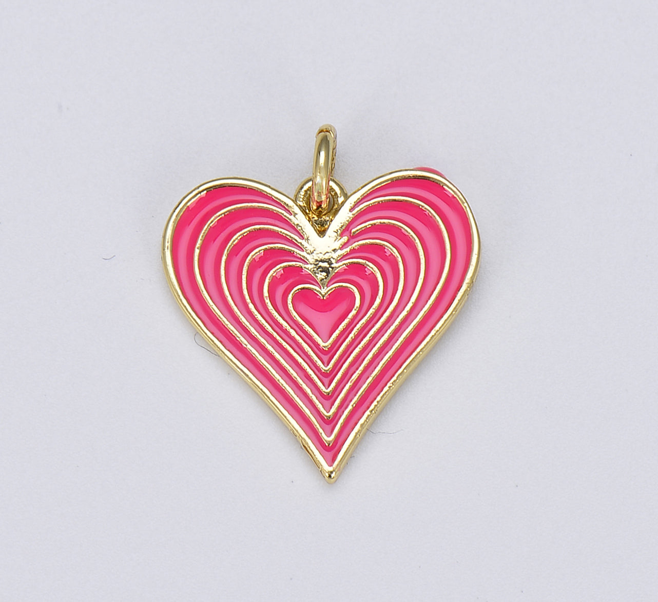 Gold Heart Charm, Enamel Heart Add On Charm Colorful Love Inspired, Gold Filled Over Brass Pendant for Necklace Bracelet Earrings, CP1588