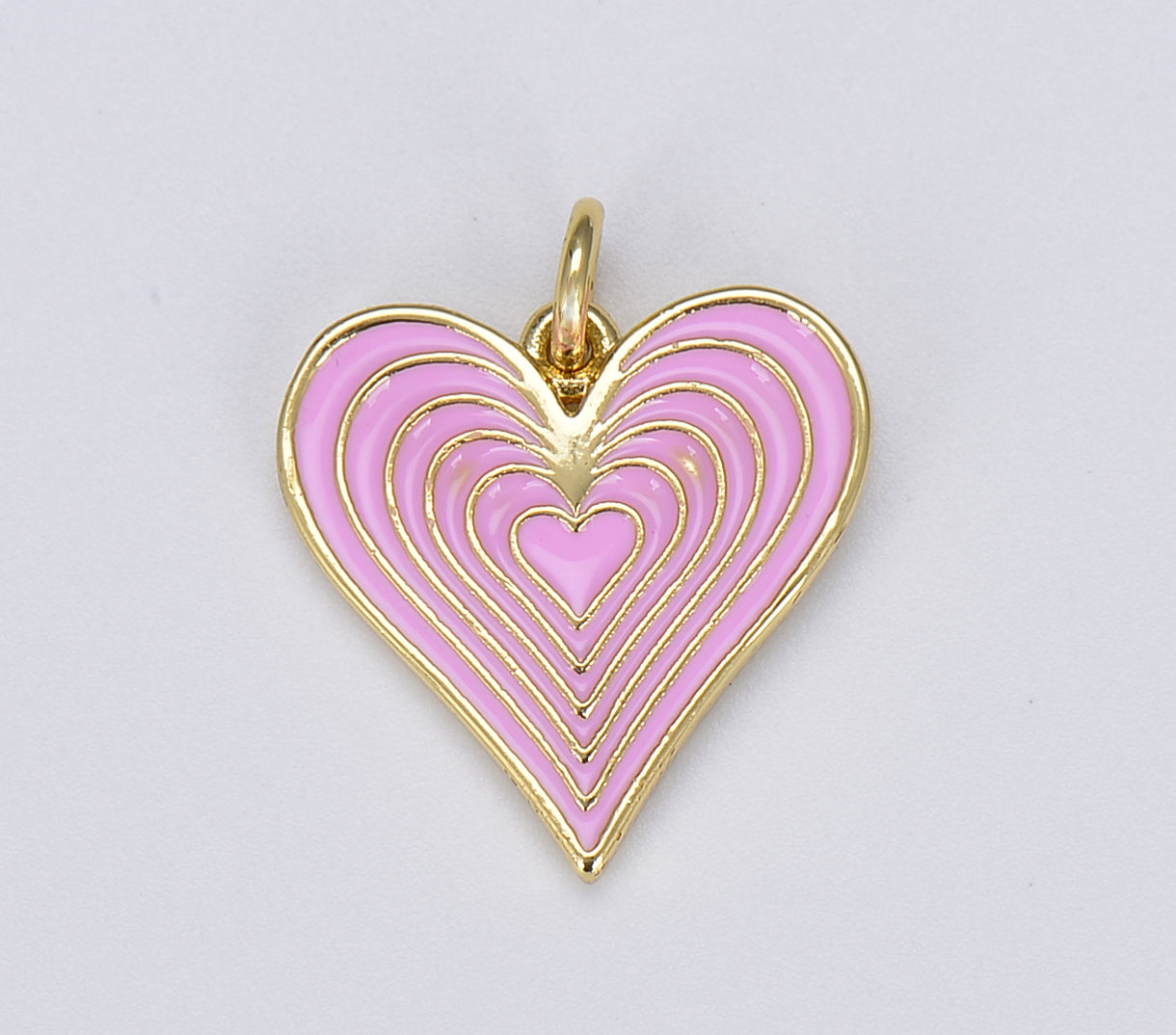 Gold Heart Charm, Enamel Heart Add On Charm Colorful Love Inspired, Gold Filled Over Brass Pendant for Necklace Bracelet Earrings, CP1588