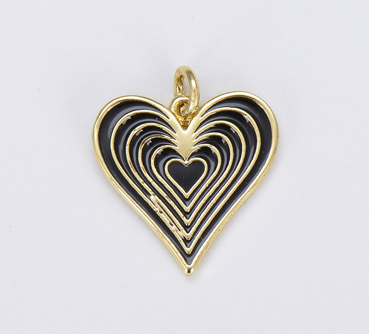 Gold Heart Charm, Enamel Heart Add On Charm Colorful Love Inspired, Gold Filled Over Brass Pendant for Necklace Bracelet Earrings, CP1588