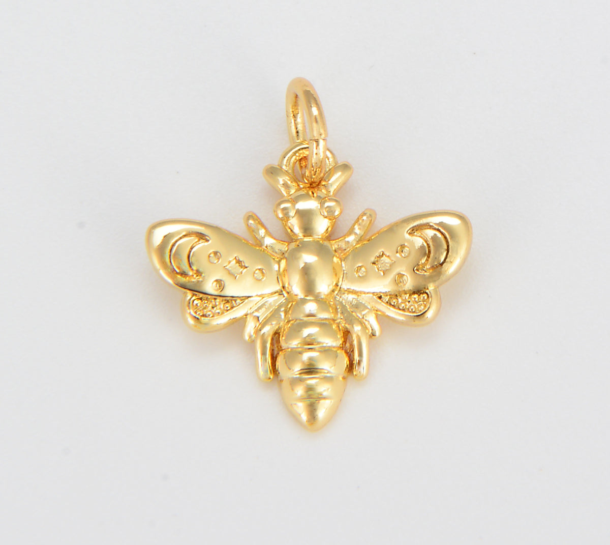 Dainty Gold Bee Charm, Insect Bug Pendant Charm, Tiny Animal Pendant for DIY Jewelry Add on Charm Bracelet Necklace Earring, 16x15mm, CP1589