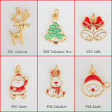 Christmas Holiday Season Charm, Santa Claus, Reindeer, Christmas Tree Pendant for DIY Jewelry Necklace Bracelet Earring Accessory, CP1598
