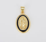 Miraculous Lady Charm gold medallion Charm, gold filled Virgin Mary religious medal Pendant Religious Coin Catholic Enamel Jewelry, CP1603