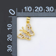 18K Gold Filled Dainty CZ Gold Butterfly Charm, Micro Pave Butterfly Charm, Small Mariposa Pendant for Necklace Bracelet Earrings Jewelry Making, CP1609