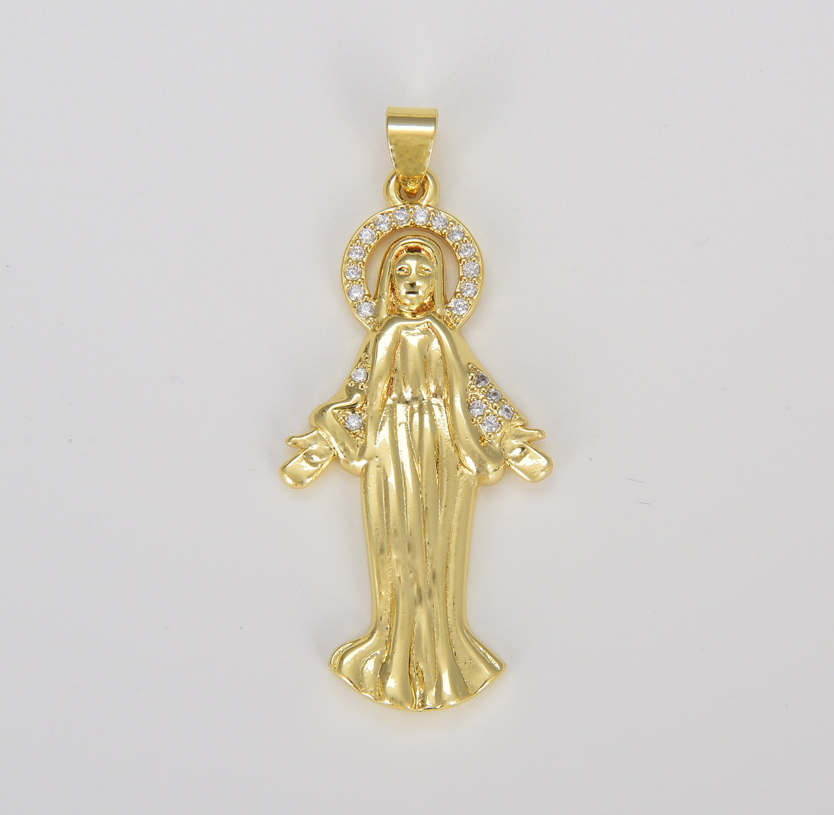 Our Lady of Guadalupe Charm, Miraculous Lady Charm, Virgin Mary Pendant for Necklace Bracelet Jewelry Making, 40x18mm, CP1615