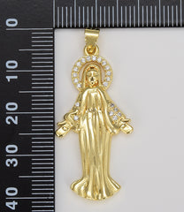 Our Lady of Guadalupe Charm, Miraculous Lady Charm, Virgin Mary Pendant for Necklace Bracelet Jewelry Making, 40x18mm, CP1615