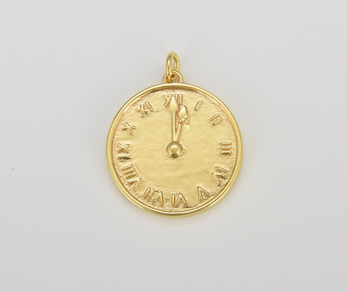 Mini Gold Filled Clock Charm, Watch Pendant, Clock Charm for Necklace Bracelet Earring Supply, 22x22mm, CP1625