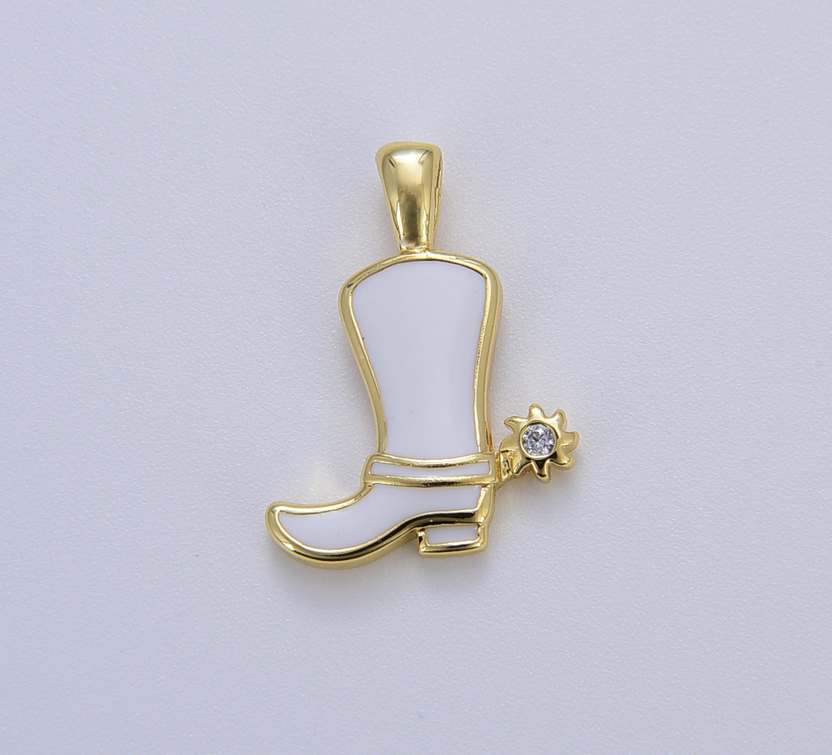 Enamel Color Cowboy Boot Charm, Gold Cowboy Boots Charm for Necklace or Bracelet, Cowgirl Charm, Rodeo Cowgirl Jewelry, 20x15mm, CP1629