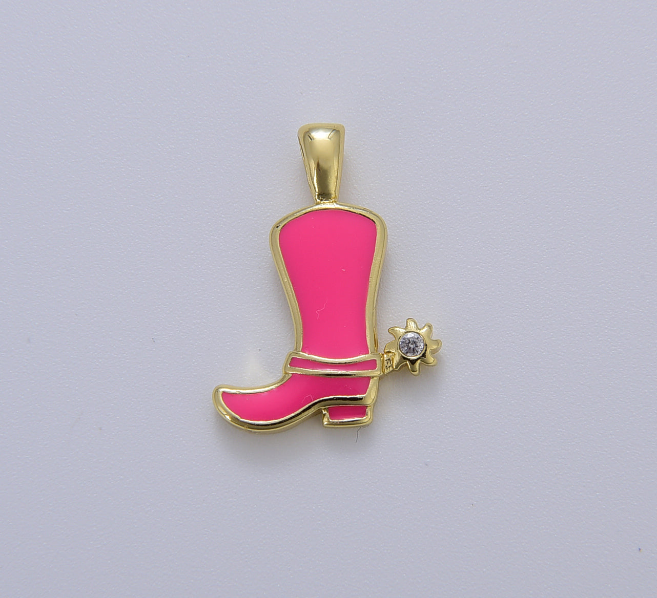 Enamel Color Cowboy Boot Charm, Gold Cowboy Boots Charm for Necklace or Bracelet, Cowgirl Charm, Rodeo Cowgirl Jewelry, 20x15mm, CP1629