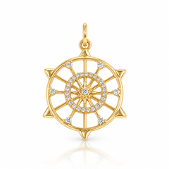 Gold Filled Sunburst Medal Charm, Sun Medallion Pendant, Celestial North Star Coin Charms, Wholesale Jewelry Crafting Making Supply, CP1633