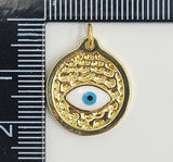 Dainty Evil Eye Charm, Gold Filled Enamel Evil Eye Pendant for Add on Charm, Bohemian Jewelry Amulet Protection Necklace Supply, CP1643