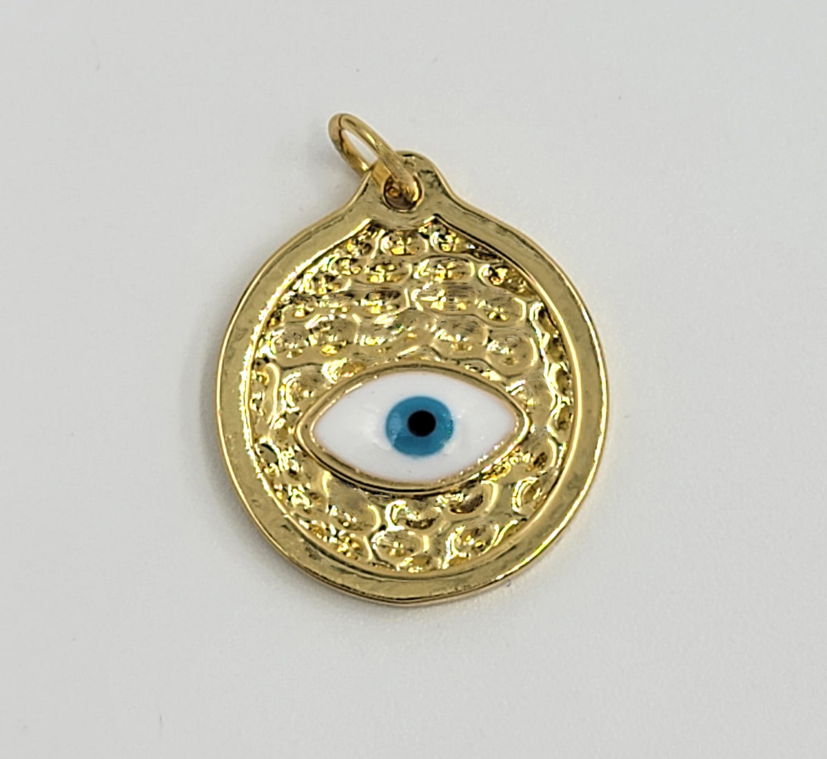 Dainty Evil Eye Charm, Gold Filled Enamel Evil Eye Pendant for Add on Charm, Bohemian Jewelry Amulet Protection Necklace Supply, CP1643