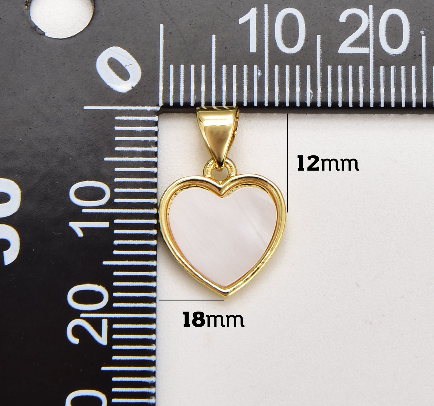 Heart Charm, Mother Of Pearl, 15x13mm Pendant, Dainty Heart Shell Charm in Gold Filled for Necklace Bracelet Jewelry Making, CP1655