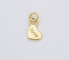 Dainty Gold Mini Heart Charm, Tiny Gold Filled Heart Love Pendant, Add On Charm, Valentines Gift, 11x9mm, CP1658