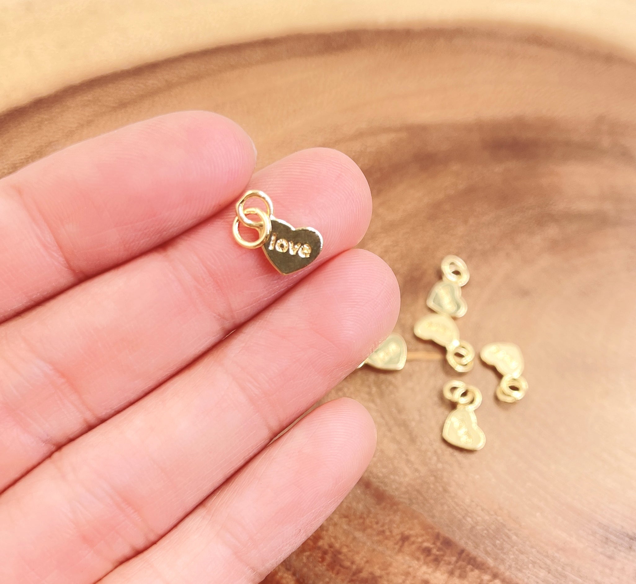 Dainty Gold Mini Heart Charm, Tiny Gold Filled Heart Love Pendant, Add On Charm, Valentines Gift, 11x9mm, CP1658