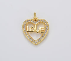 Dainty Gold Heart Charm, Gold Filled Heart Love Pendant, Add On Charm, Valentines Gift, Heart Pendant for Necklace Bracelet, CP1660