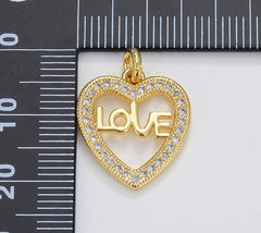 Dainty Gold Heart Charm, Gold Filled Heart Love Pendant, Add On Charm, Valentines Gift, Heart Pendant for Necklace Bracelet, CP1660