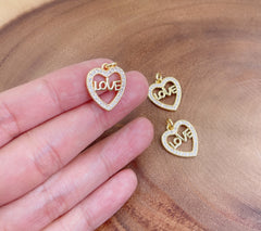 Dainty Gold Heart Charm, Gold Filled Heart Love Pendant, Add On Charm, Valentines Gift, Heart Pendant for Necklace Bracelet, CP1660