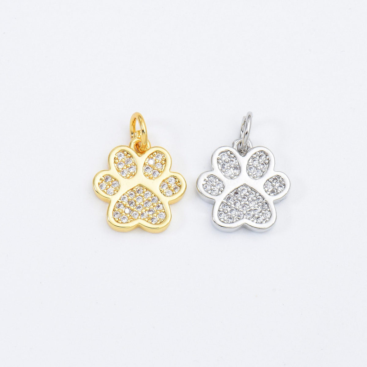 18K Gold Filled Tiny Paw Print Charm, Dainty Dog Cat Paw Charm for Bracelet Necklace Earring Component, Cat Dog Pet Lover Gift, 12x12mm, CP1661