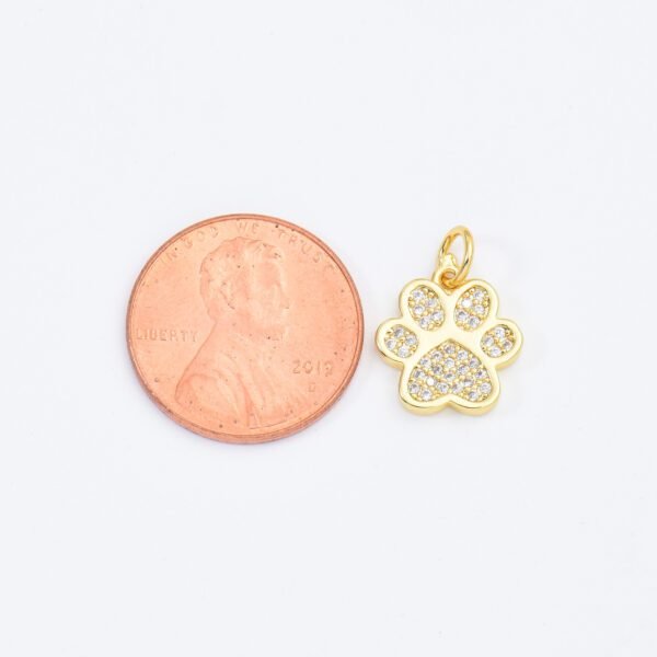 18K Gold Filled Tiny Paw Print Charm, Dainty Dog Cat Paw Charm for Bracelet Necklace Earring Component, Cat Dog Pet Lover Gift, 12x12mm, CP1661