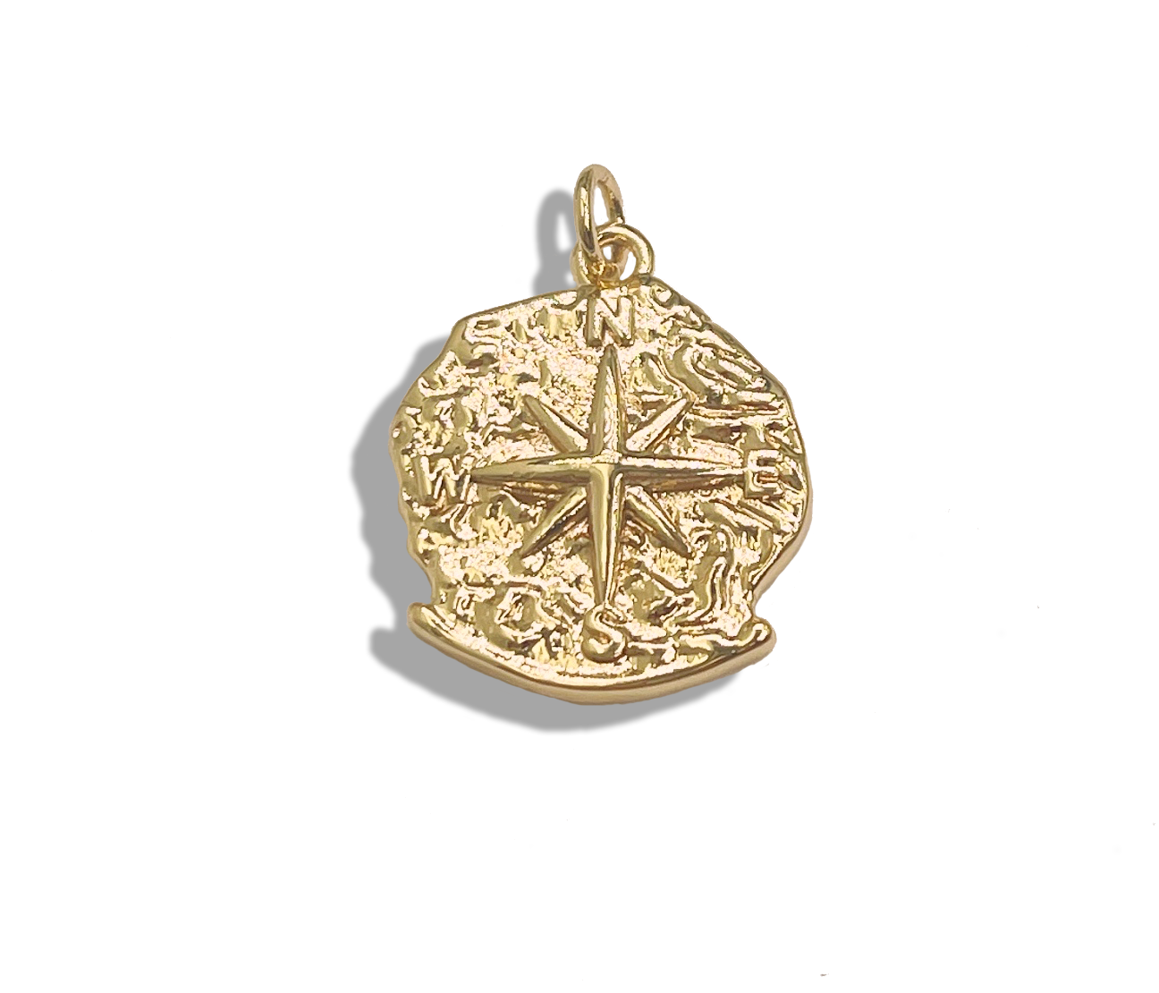 Gold Dainty Compass Charm, Gold Filled Compass Pendant, North Star Charm, Travel Charm, Nautical Charm for Bracelet Earring Necklace, CP1673