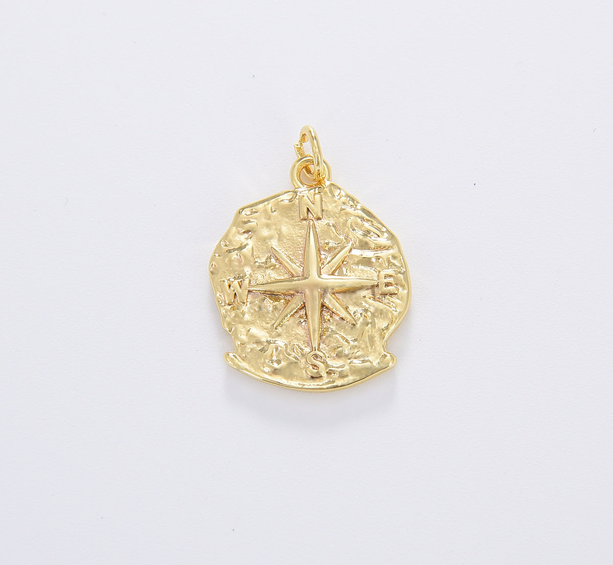 Gold Dainty Compass Charm, Gold Filled Compass Pendant, North Star Charm, Travel Charm, Nautical Charm for Bracelet Earring Necklace, CP1673