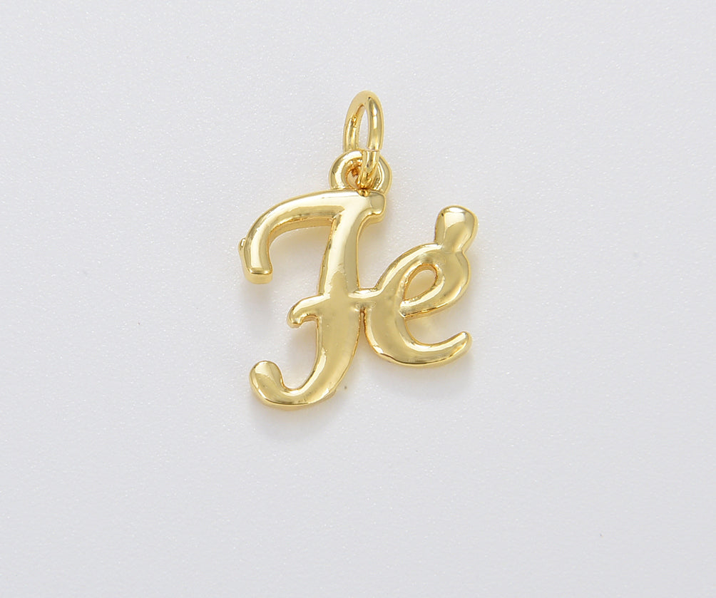 Dainty Gold Filled FE Charm, Letter FE Pendant for Bracelet Necklace Earring Component, DIY Jewelry Making Supply, Minimalist Jewelry CP1675