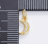 Crescent Moon Charm Necklace, Gold Filled Moon Pendant Necklace, Celestial Gold Jewelry for Earring, Bracelet, Minimalist Jewelry, CP1678