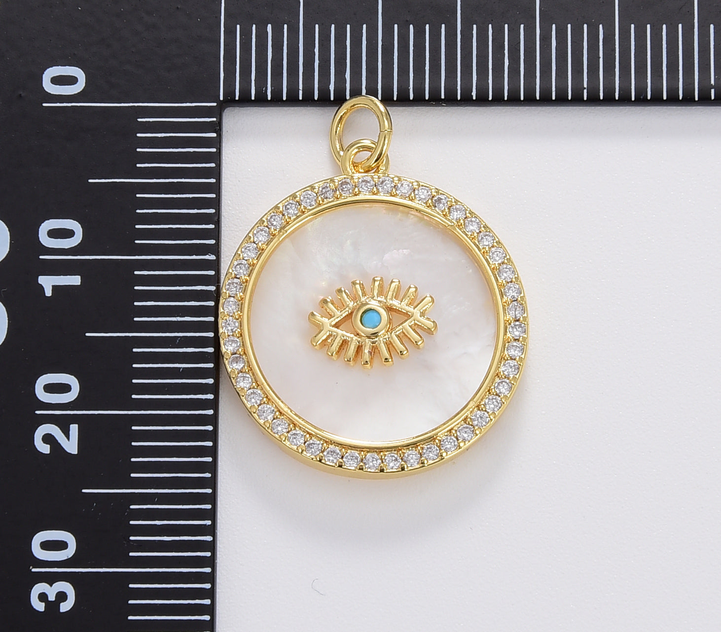 Dainty Shell Pearl Evil Eye Charm, Turquoise Blue Evil Eye Pendant for Necklace Bracelet Jewelry Making Supply, Mother of Pearl Charm CP1687