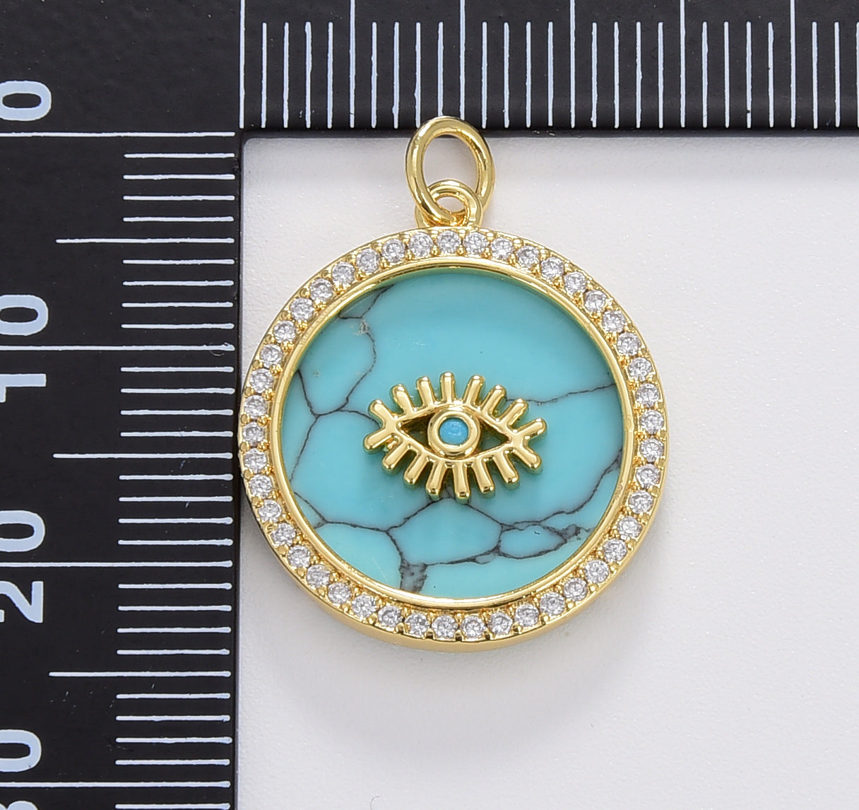 Dainty Shell Pearl Evil Eye Charm, Turquoise Blue Evil Eye Pendant for Necklace Bracelet Jewelry Making Supply, Mother of Pearl Charm CP1687