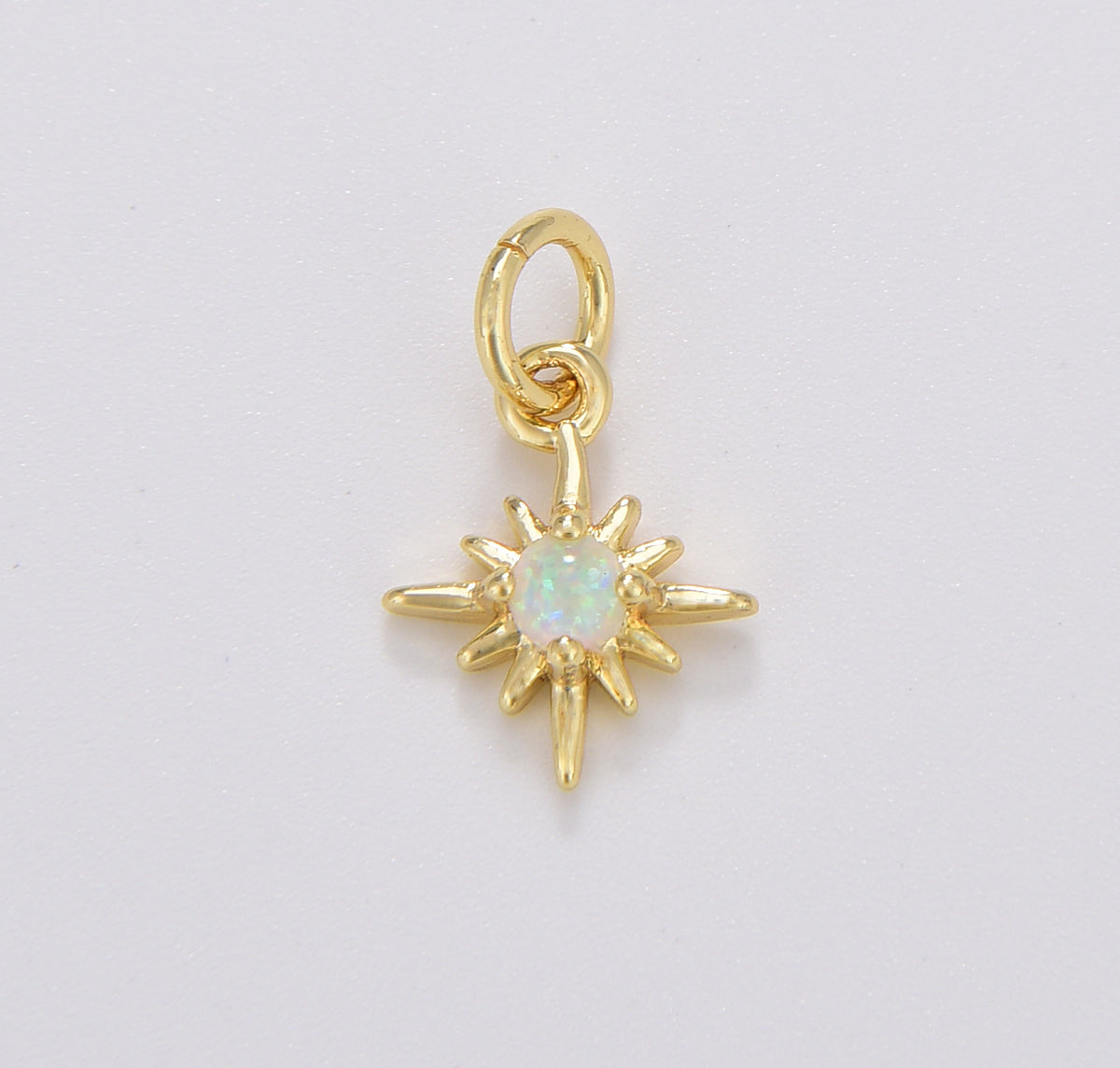 Opal Star Pendant, Gold Filled Star Burst Charms Dainty Celestial Jewelry Making, Charm for Necklace Bracelet Earring Component, CP1698