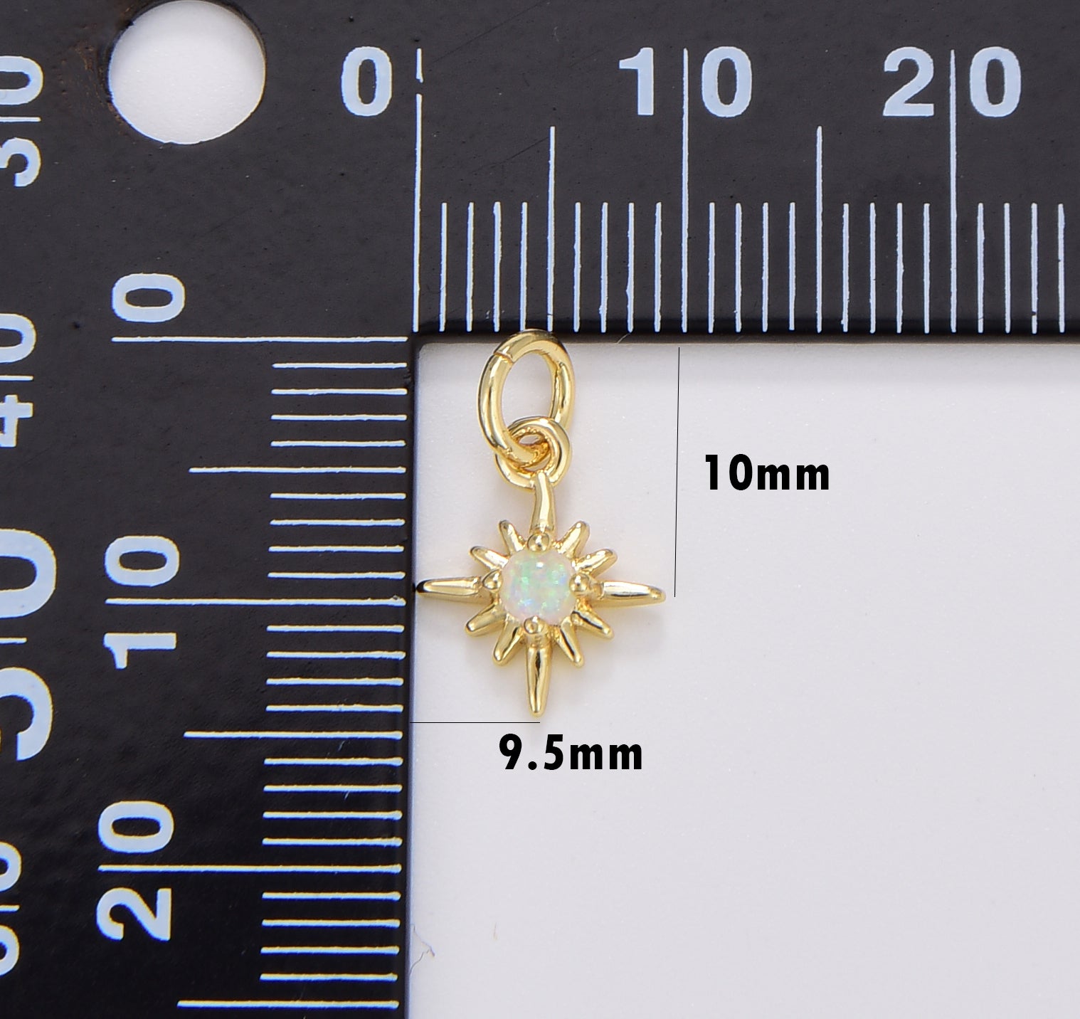 Opal Star Pendant, Gold Filled Star Burst Charms Dainty Celestial Jewelry Making, Charm for Necklace Bracelet Earring Component, CP1698