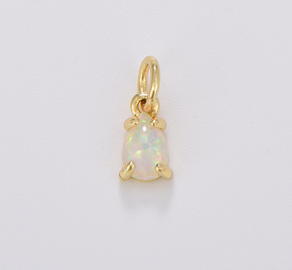 Dainty Opal Teardrop Charm, Gold Filled Tear drop Charm, Teardrop for Bracelet Earring Necklace Jewelry Making Supplies, CP1699