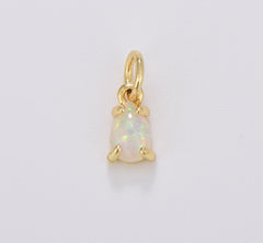 Dainty Opal Teardrop Charm, Gold Filled Tear drop Charm, Teardrop for Bracelet Earring Necklace Jewelry Making Supplies, CP1699