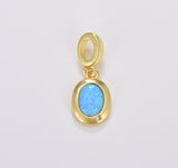 Mini Opal Oval Charm, Dainty Gold Charm Dainty Charm Bracelet Earring Necklace Supplies, Jewelry Making, 20x9mm, CP1702