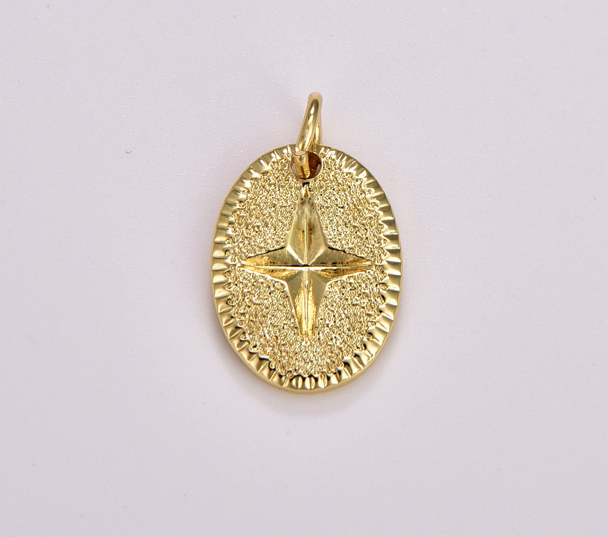 Gold North Star Charm, Gold Filled Oval Pendant Charm, Gold Star Pendant, Celestial Jewelry Minimalist Jewelry Making Supply, 18x11mm CP1704