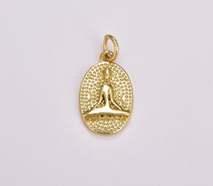 Gold Sitting Buddha Charm, Gold Filled Buddha Pendant, Spiritual Pendants, Om Meditation, Yoga Charms for Meditation Jewelry, CP1706