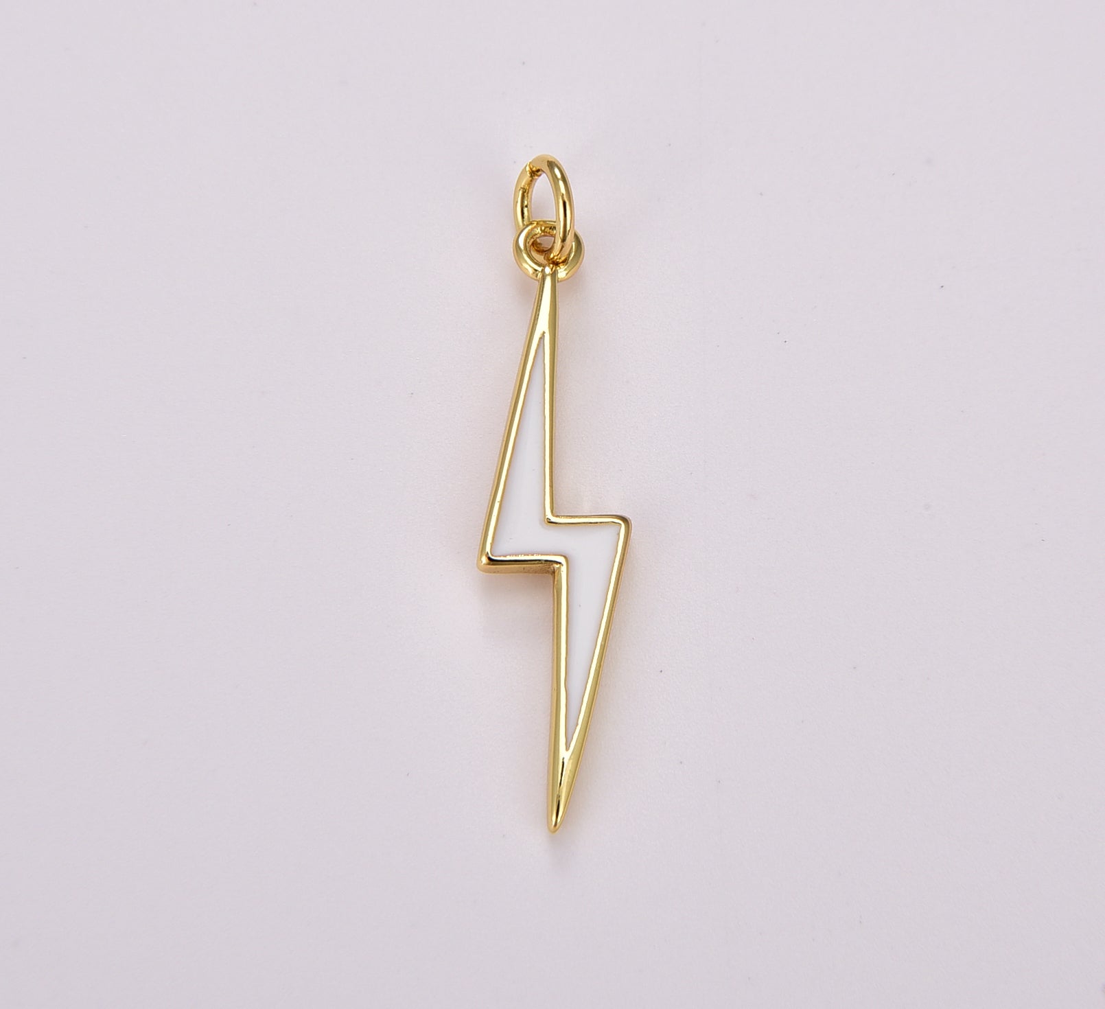 Enamel Lighting Gold Charm Colorful Bolt Pendant, Statement Jewelry Rock n Roll Wizard Thunder Pendant for Necklace Earring Bracelet, CP1707