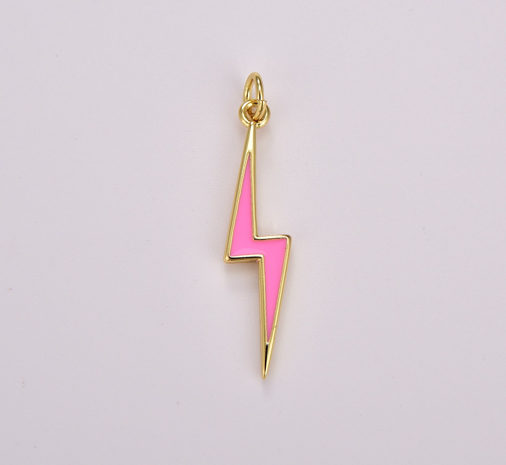 Enamel Lighting Gold Charm Colorful Bolt Pendant, Statement Jewelry Rock n Roll Wizard Thunder Pendant for Necklace Earring Bracelet, CP1707